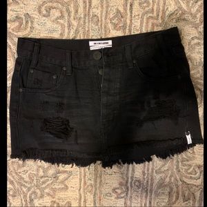 One X Oneteaspoon Black Jean Skirt